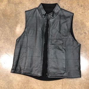 Black Leather Vest/Size Small